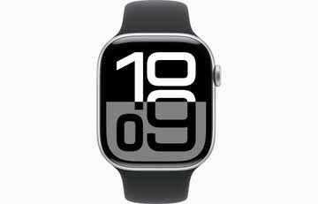 APPLE Watch Series 10 Cellular, 46mm Silver Aluminium Case with Black Sport Band - M/L - Pristine
